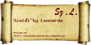 Szalóky Leonarda névjegykártya